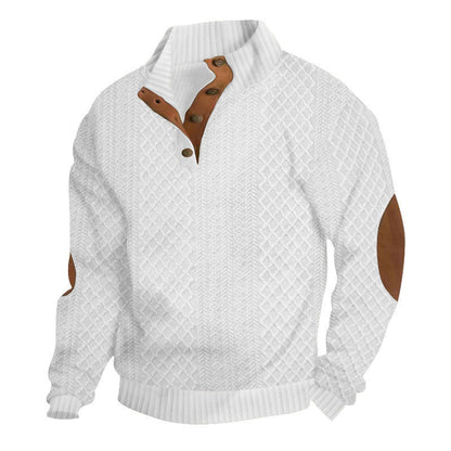Men's Textured Jacquard Collared Sweatshirt - BUY 3 FREE SHIPPING