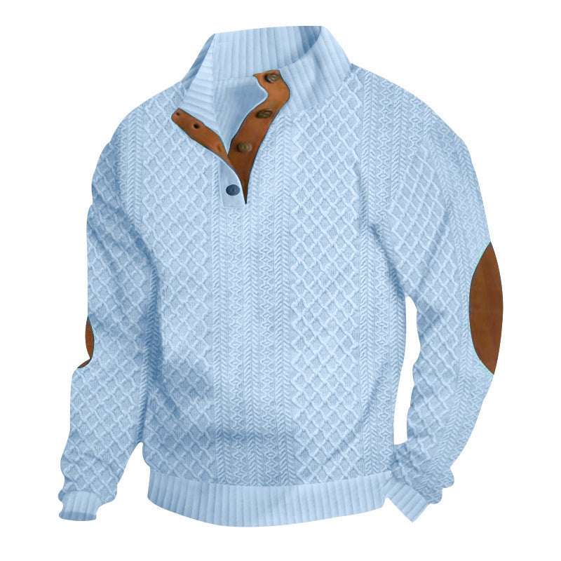 Men's Textured Jacquard Collared Sweatshirt - BUY 3 FREE SHIPPING
