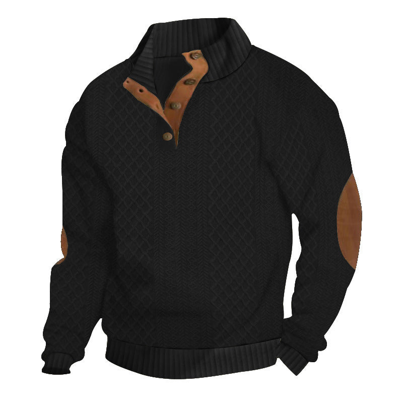 Men's Textured Jacquard Collared Sweatshirt - BUY 3 FREE SHIPPING