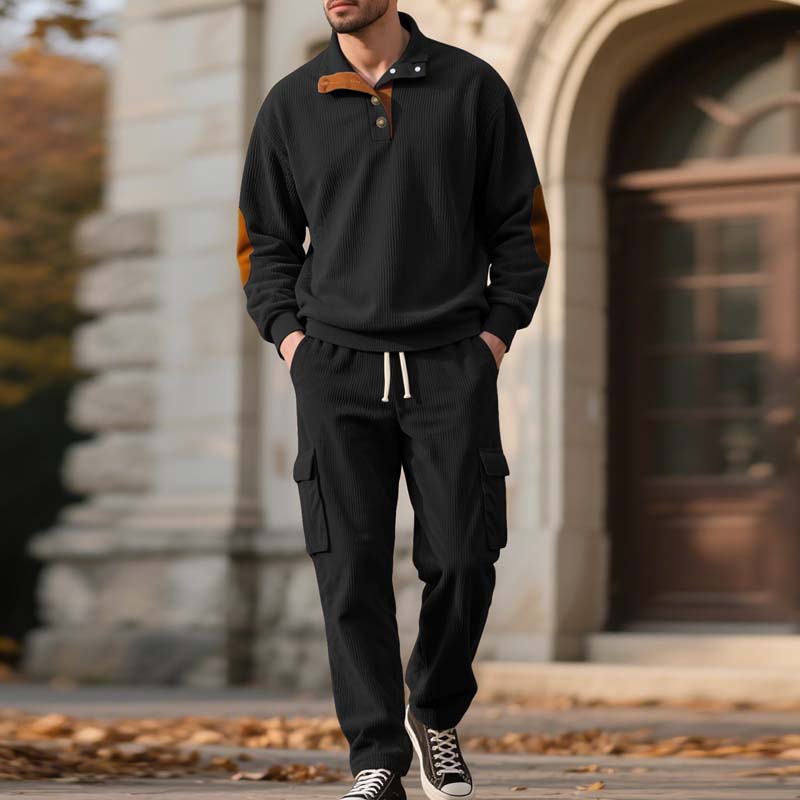 🔥Hot Sale Offers-Men’s Trendy Pullover and Cargo Pants 2-Piece Set