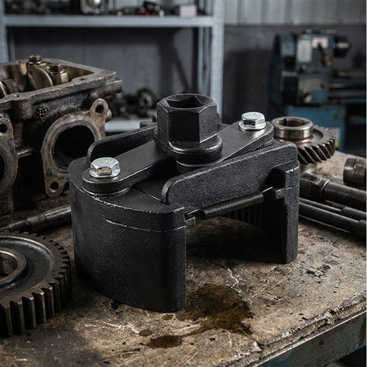 🏆Professional Universal Oil Filter Wrench - Heavy Duty Steel, Fits 60-105mm, 1/2 Inch Drive