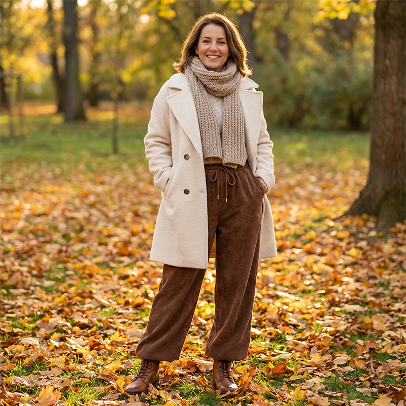 👖✨ Casual Loose Fit Corduroy Trousers for Women – Wide-Leg, Adjustable Waist & Wrinkle-Resistant Retro Style