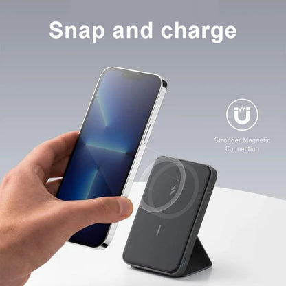 ✨ Mini Foldable Wireless Magnetic Power Bank with Stand! 🧲📱