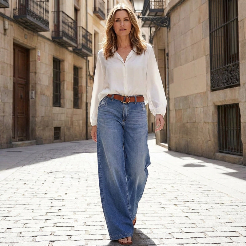⏳Time-Limited Special⏰Women's Vintage High-Waist Wide-Leg Jeans👖