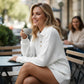 Casual Collared Button-Up Top