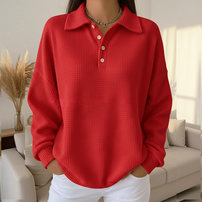 Casual Collared Button-Up Top
