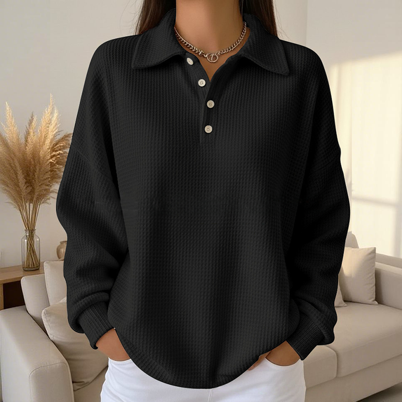 Casual Collared Button-Up Top