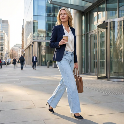 ✨🔥High-Waist Wide-Leg Jeans with Frayed Hem👖