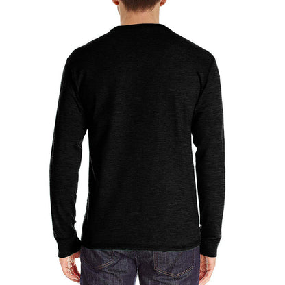 Men's Solid Color Button Neck T-Shirt