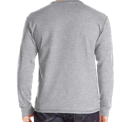 Men's Solid Color Button Neck T-Shirt