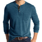 Men's Solid Color Button Neck T-Shirt