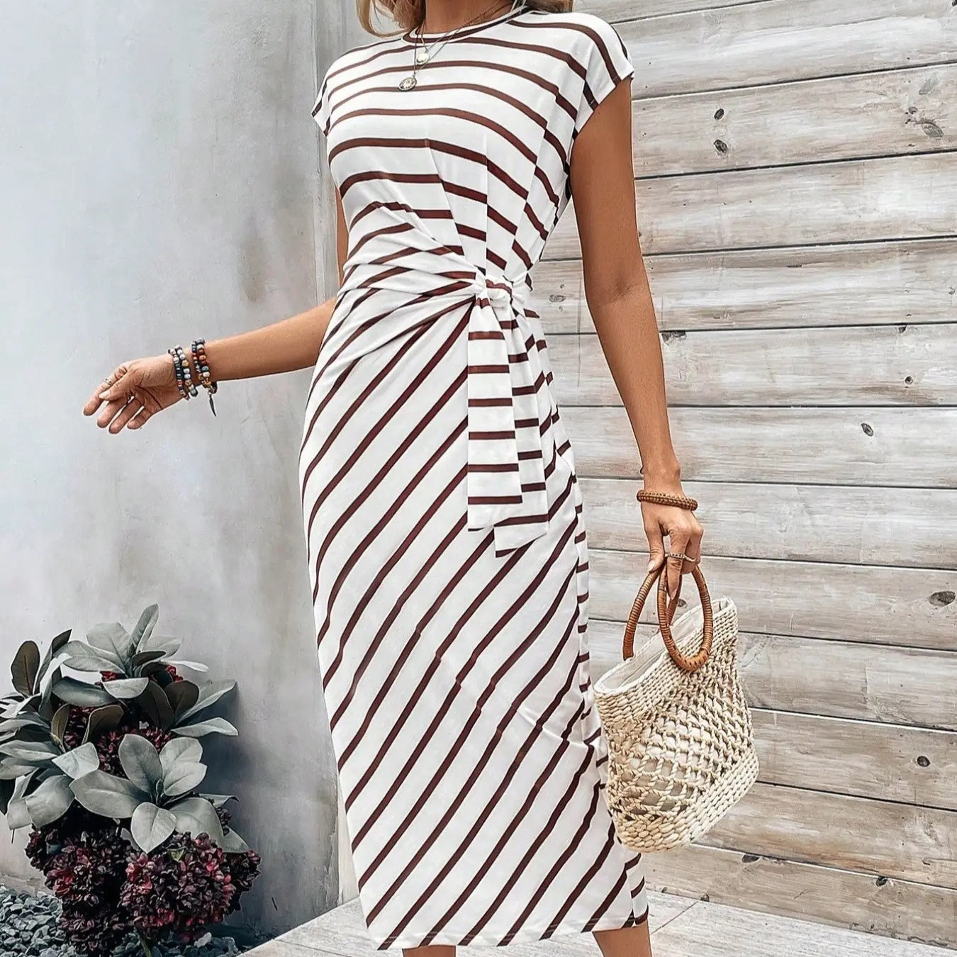 Women's Elegant Tie Waist Dress