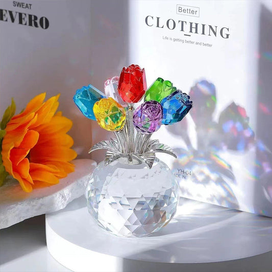 💖Valentine's Day Special: 70% OFF🌹Everlasting Crystal Rose Flower Figurine in Vase🌸