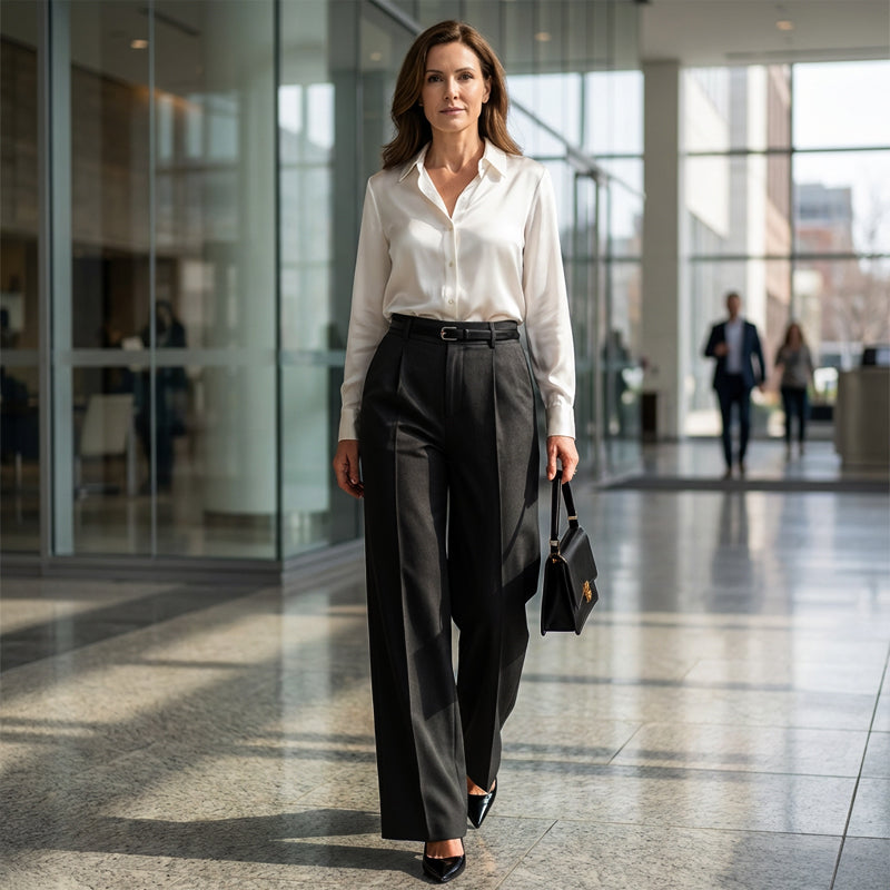 Women‘s Wide-Leg Trousers with Belt🎗️👖