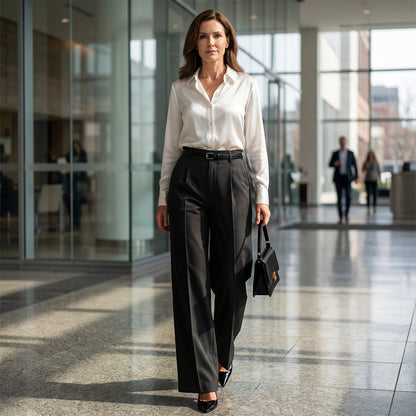 Women‘s Wide-Leg Trousers with Belt🎗️👖