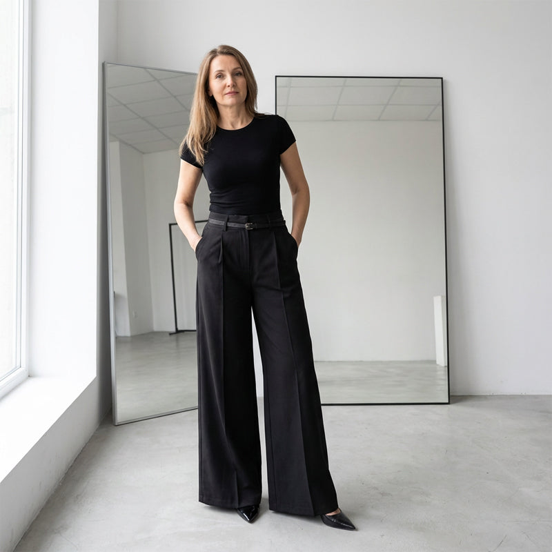 Women‘s Wide-Leg Trousers with Belt🎗️👖