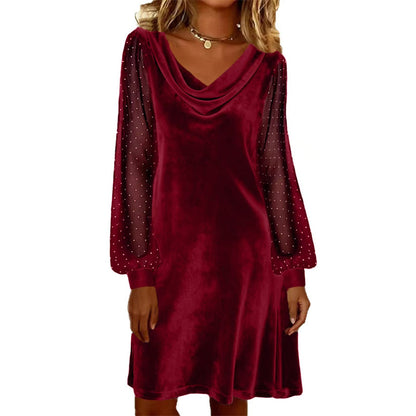 🔥HOT SALE👗Women’s Elegant Cowl Neck Knee-Length Sheath Dress✨