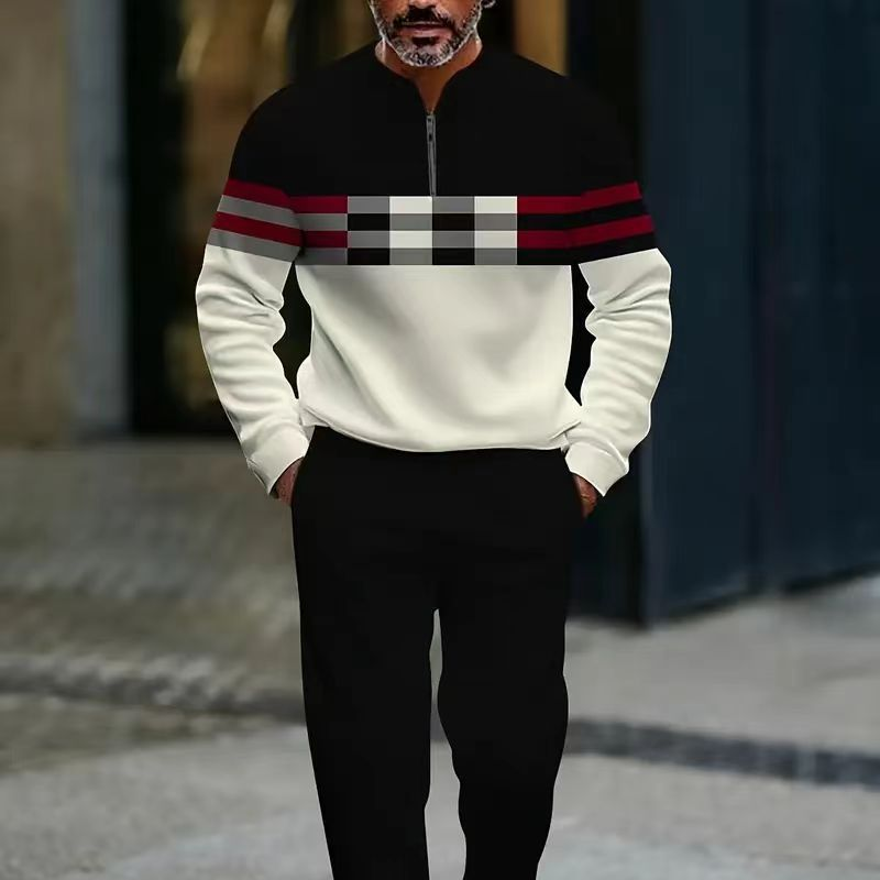 🔥Limited-time offer-Men's Graphic Print Pullover & Pants Set