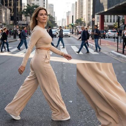 🌸LAST DAY OF SPECIAL OFFER - 60% OFF💕Women's High-Waist Wide-Leg Solid Color Trousers