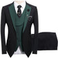 💎50% OFF 💎 Modern Contrast Color Wedding Suit – 3-Piece Slim-Fit Set in Bold Black & Light Blue (8 Colors!) 👔✨