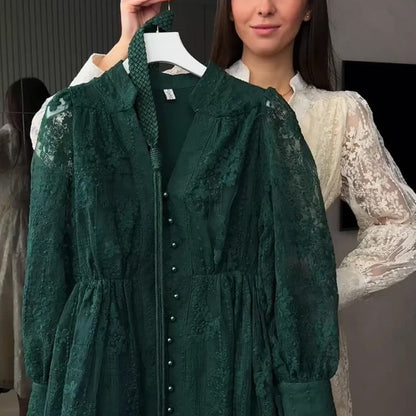 💐 2026 Fresh Wardrobe | Vintage Embroidered Lantern Dress | Perfect for Daily Elegance ✨【-60%】