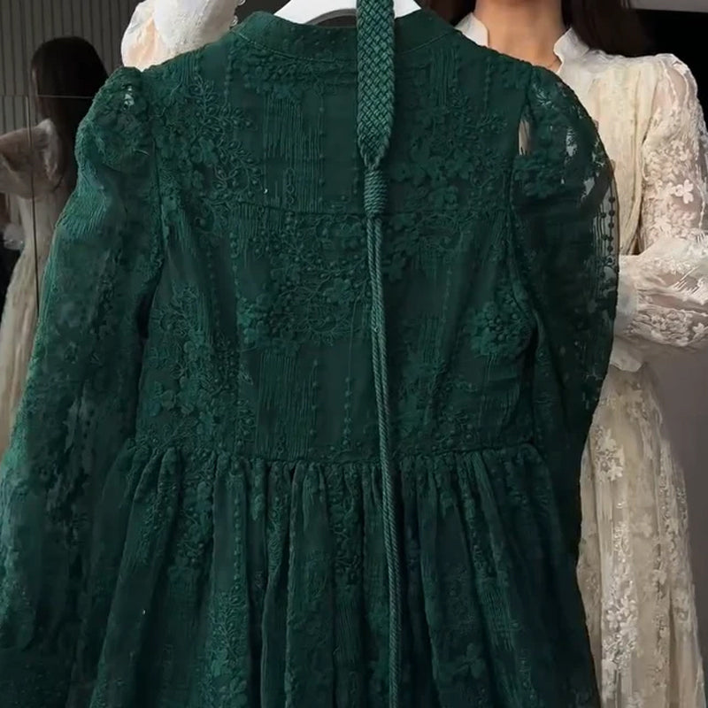💐 2026 Fresh Wardrobe | Vintage Embroidered Lantern Dress | Perfect for Daily Elegance ✨【-60%】