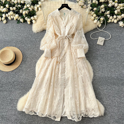 💐 2026 Fresh Wardrobe | Vintage Embroidered Lantern Dress | Perfect for Daily Elegance ✨【-60%】