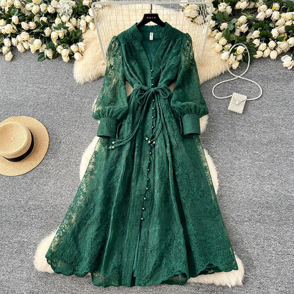 💐 2026 Fresh Wardrobe | Vintage Embroidered Lantern Dress | Perfect for Daily Elegance ✨【-60%】