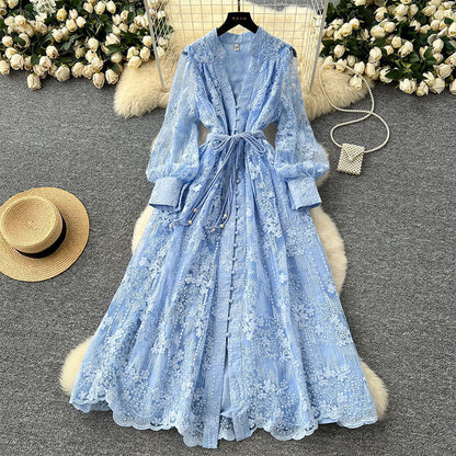 💐 2026 Fresh Wardrobe | Vintage Embroidered Lantern Dress | Perfect for Daily Elegance ✨【-60%】