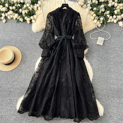💐 2026 Fresh Wardrobe | Vintage Embroidered Lantern Dress | Perfect for Daily Elegance ✨【-60%】