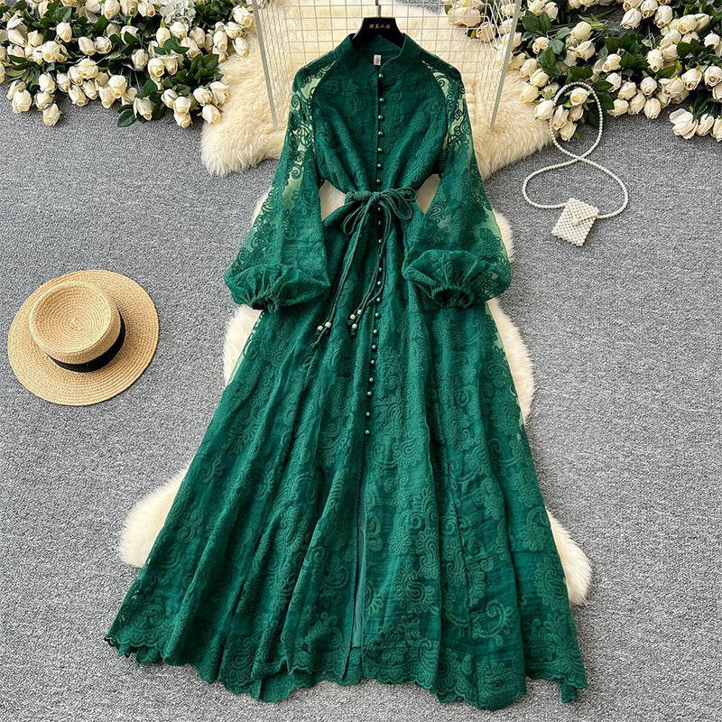💐 2026 Fresh Wardrobe | Vintage Embroidered Lantern Dress | Perfect for Daily Elegance ✨【-60%】