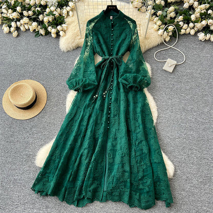 💐 2026 Fresh Wardrobe | Vintage Embroidered Lantern Dress | Perfect for Daily Elegance ✨【-60%】
