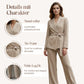 Women's Elegant Tie-Waist Blazer and Wide-Leg Pants Suit Set