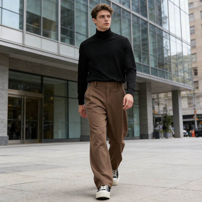 🔥 New for 2026✨Men’s Loose-Fit Formal Trousers – Vintage-Style Pleated Design