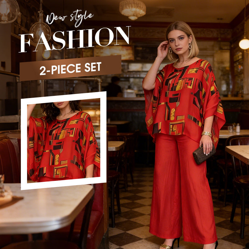 Women's Printed Top & Pants 2-Piece Set