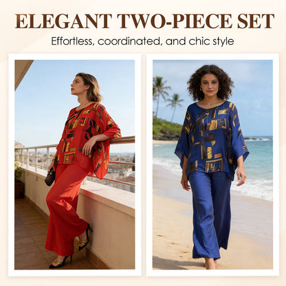 Women's Printed Top & Pants 2-Piece Set