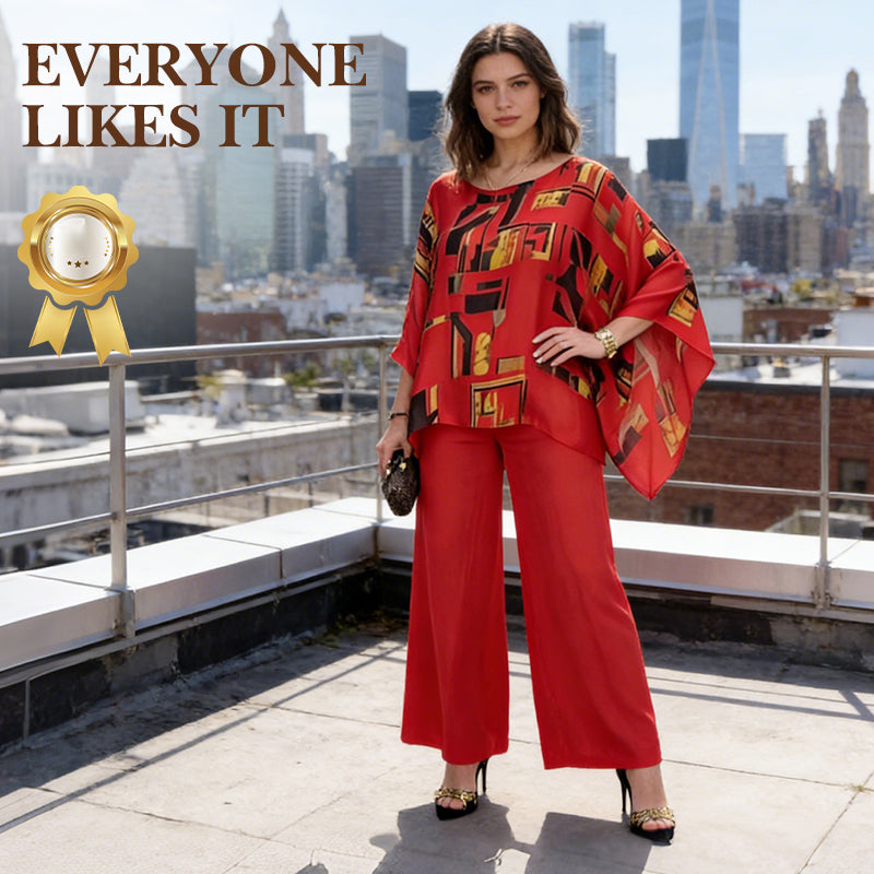 Women's Printed Top & Pants 2-Piece Set