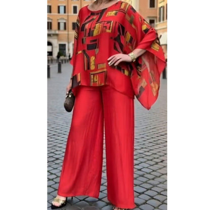 Women's Printed Top & Pants 2-Piece Set