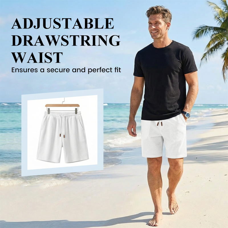 📢📢50% OFF!!⏰Men's Casual Waffle Knit Drawstring Shorts