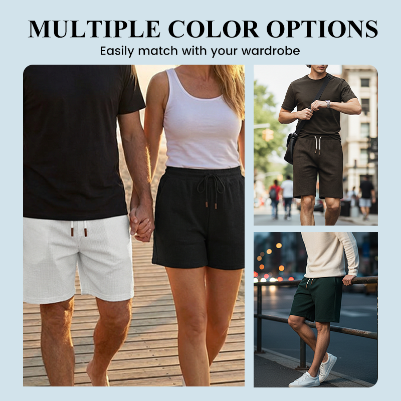 📢📢50% OFF!!⏰Men's Casual Waffle Knit Drawstring Shorts