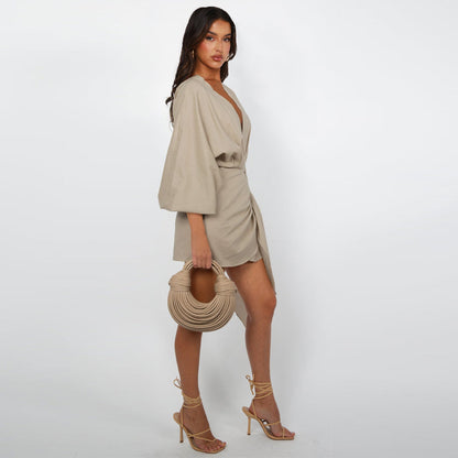 🎁New arrival 50% OFF💥Women's V-Neck Wrap Dress