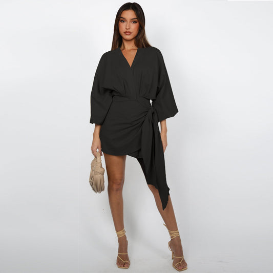 🎁New arrival 50% OFF💥Women's V-Neck Wrap Dress