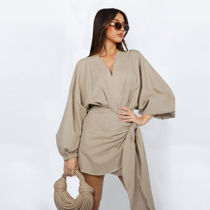 🎁New arrival 50% OFF💥Women's V-Neck Wrap Dress