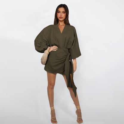 🎁New arrival 50% OFF💥Women's V-Neck Wrap Dress