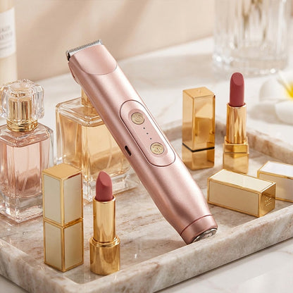 ⚡Pink GONE !! ACT FAST 🚨Bikini Trimmer for Women, Electric Shaver and Razor Rechargeable 2-in-1 Body and Facial Epilator, Underarms and Legs, IPX7 Waterproof