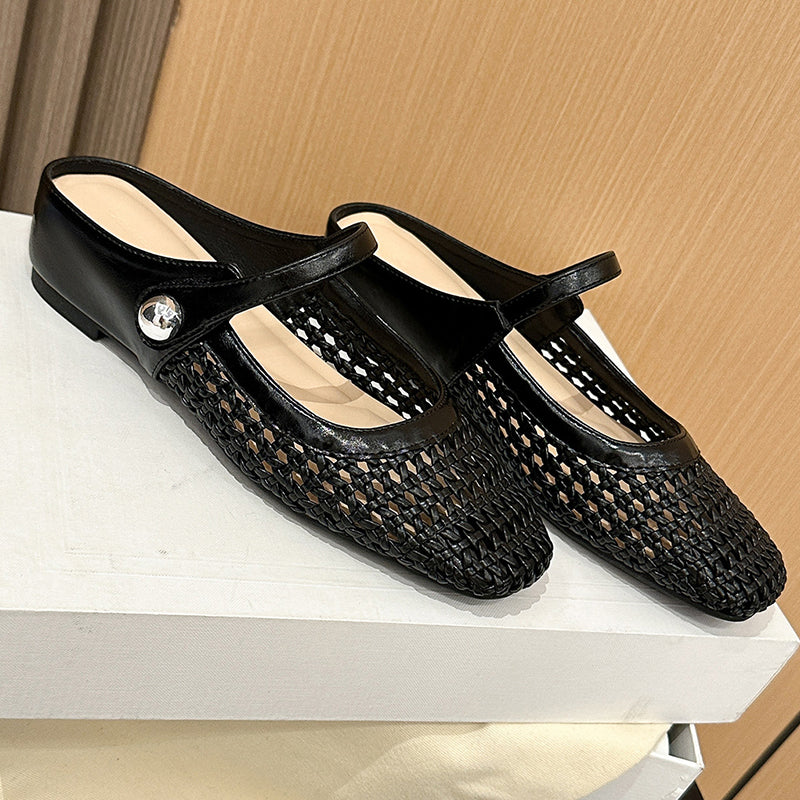 ⏰ Now only 50% off!⏰Women's Woven Square-Toe Mary Jane Mules👡