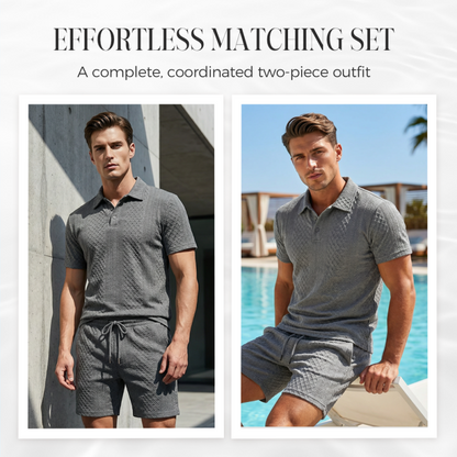 👕Men's Diamond Print Suit✨Easy to match, casual and loose fit, versatile collar, one piece is all you need for home or outings🛋️