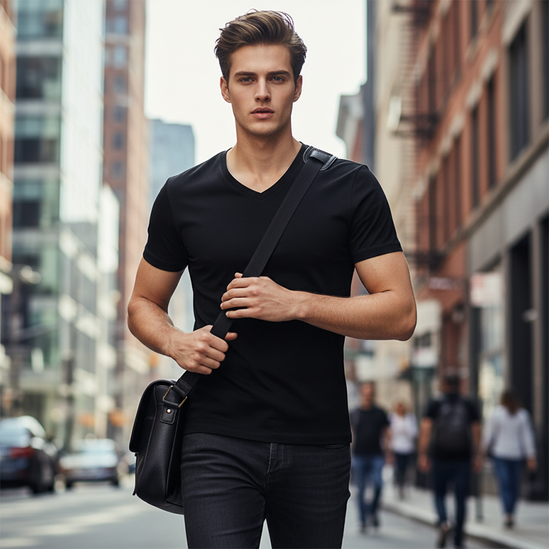 Unisex Classic V-Neck Cotton Short Sleeve T-Shirt