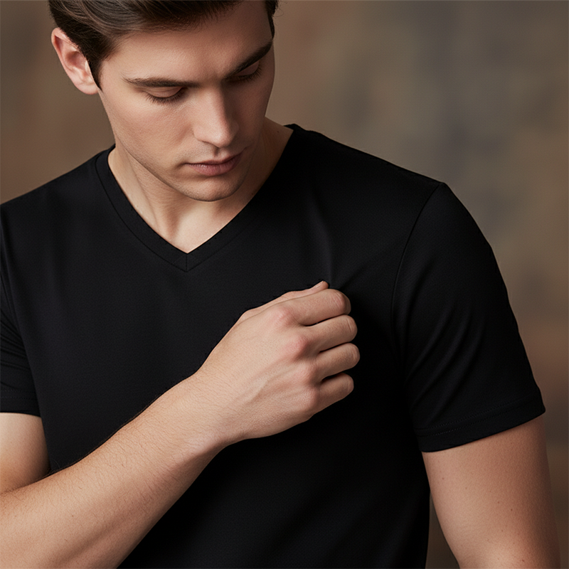 Unisex Classic V-Neck Cotton Short Sleeve T-Shirt