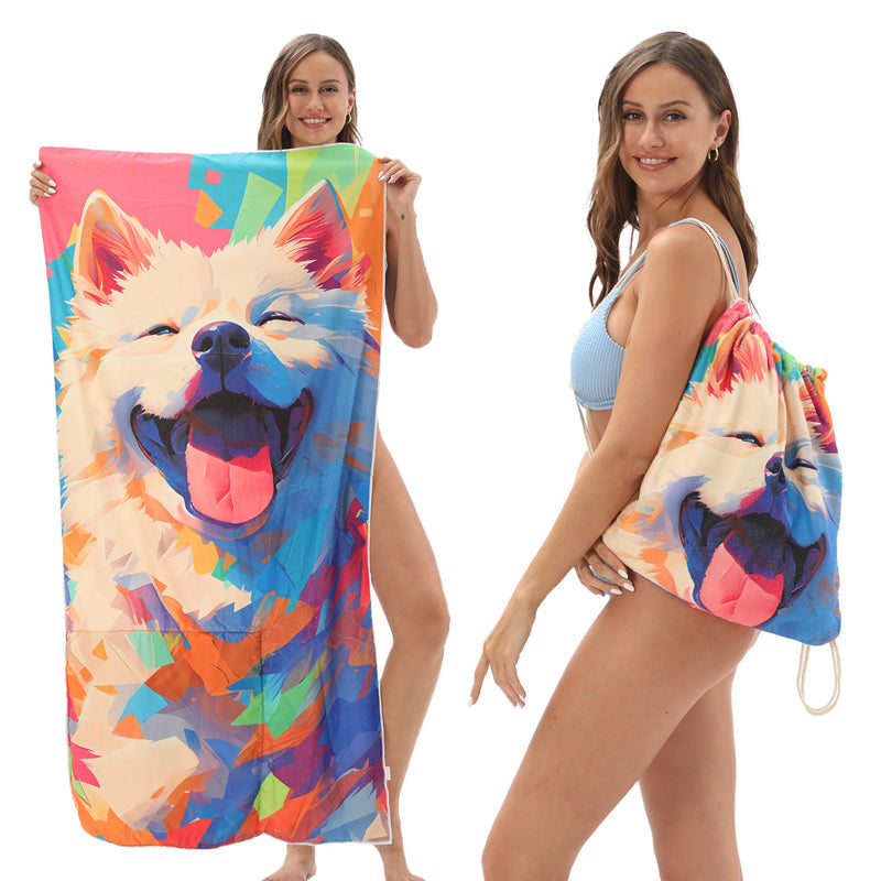🥳2026 HOT SALE🥳LIMITED TIME 50% OFF!🏖️2-in-1 Printed Beach Towel Backpack